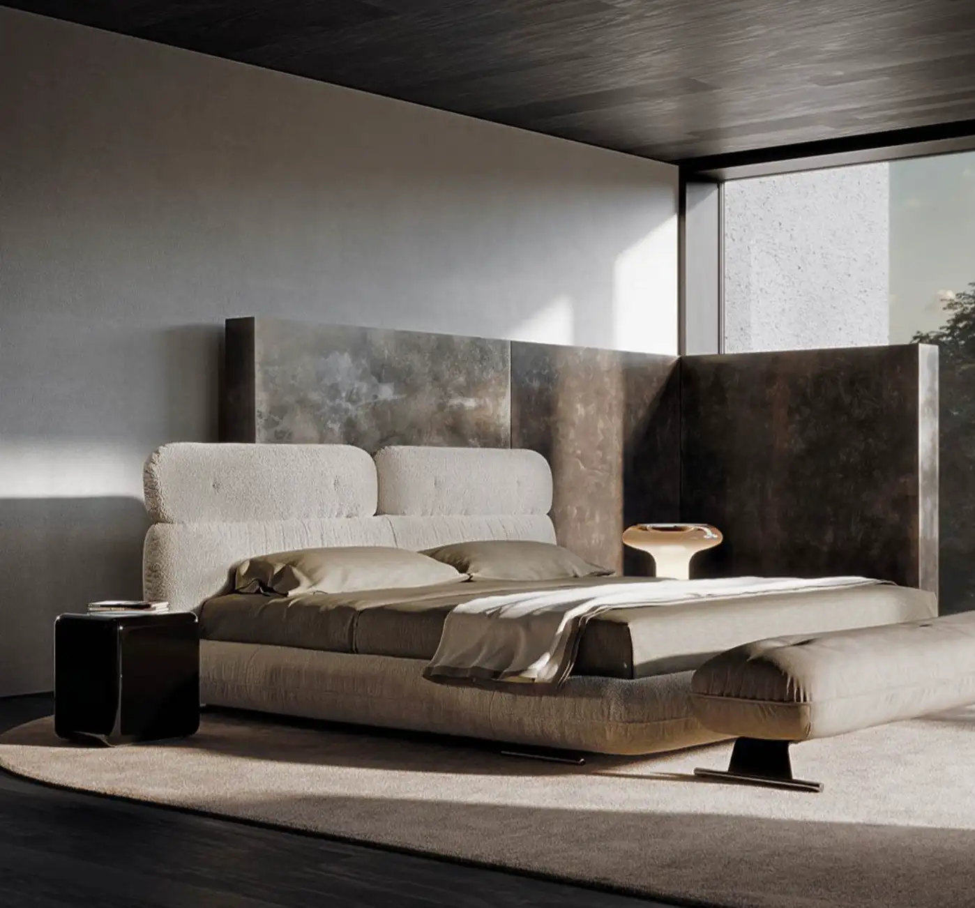 Cenere & Cuoio — кровать в интерьере, фото 3